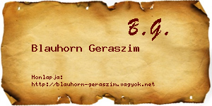 Blauhorn Geraszim névjegykártya