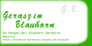 geraszim blauhorn business card